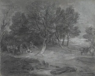 Waldlandschaft mit Zigeunerlager